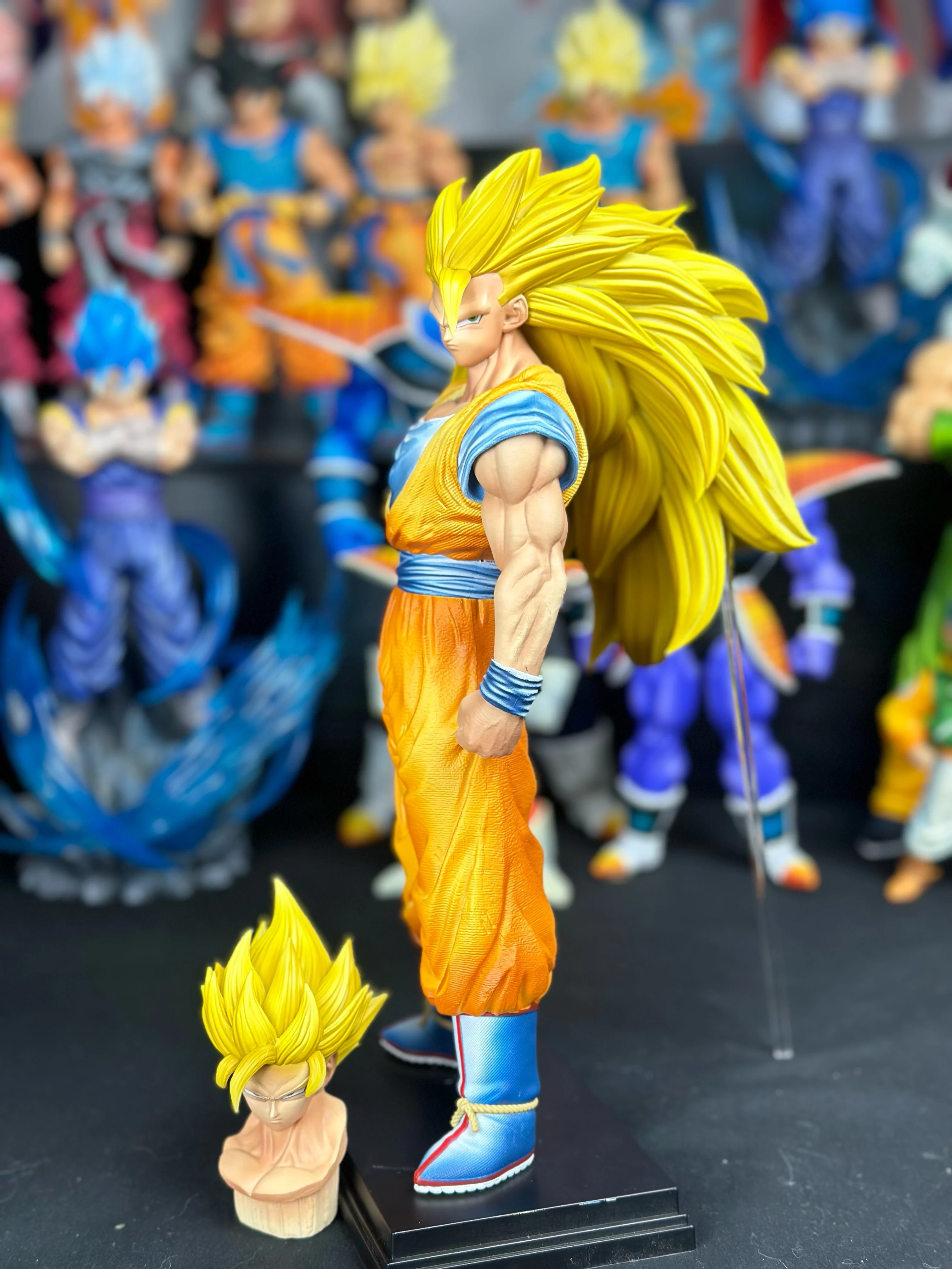 

33 см Dragon Ball Z Son Goku Фигурка Super Saiyan Goku Аниме Фигурки Статуя Два головки Настольная коллекция Режим Игрушки Подарки