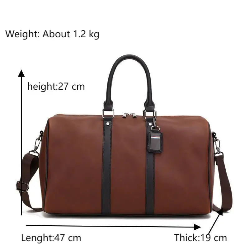 Casual Men's Leather Big Crossbody Bag Man Large Capacity Travel Tote Weekend Bag Convenient Carry On Luggage Male Duffel Bags