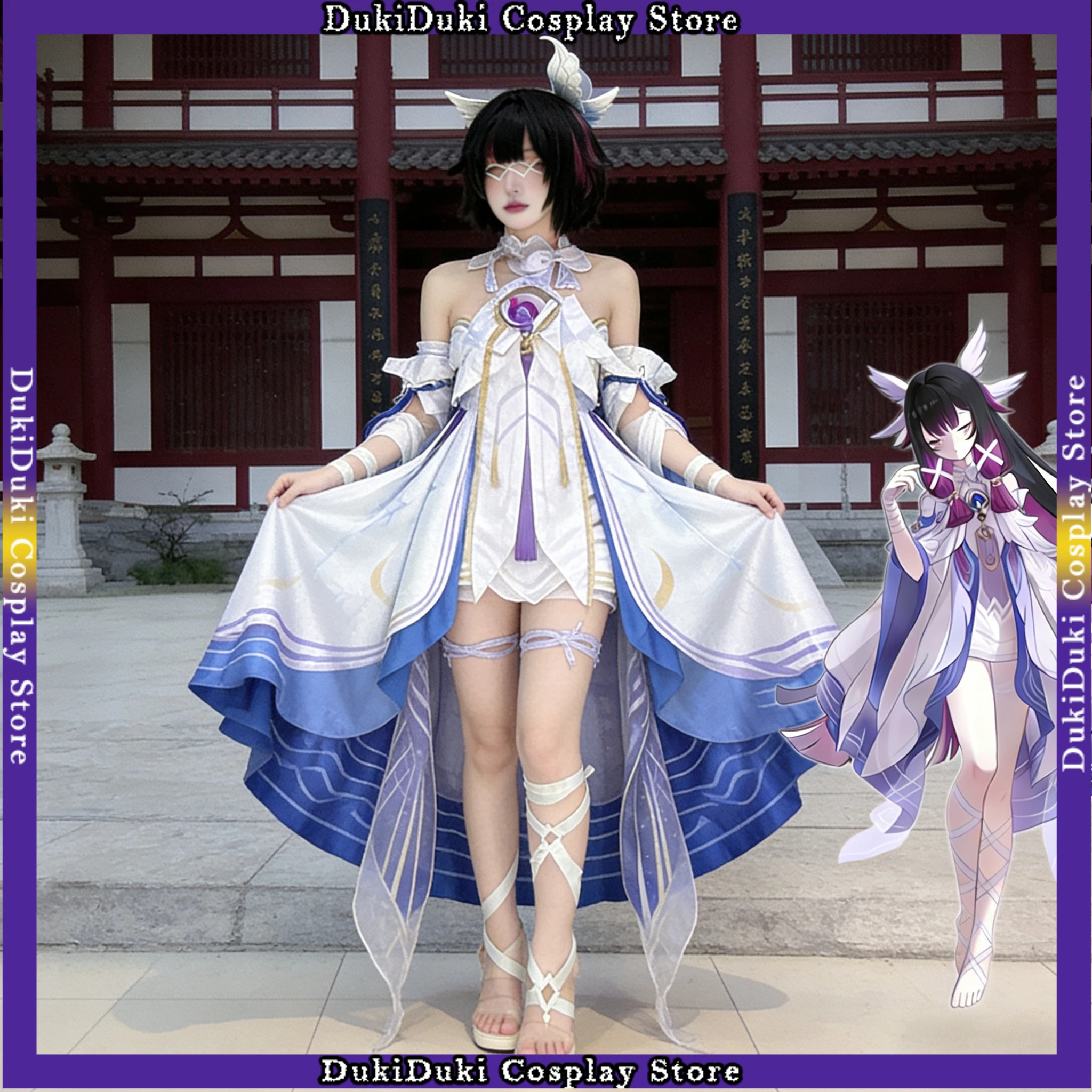 

Genshin Impact Columbina Cosplay Costume Uniform Women Game Damselette Anime Inspired Elegant Dress Roleplay Outfit Fancy Design