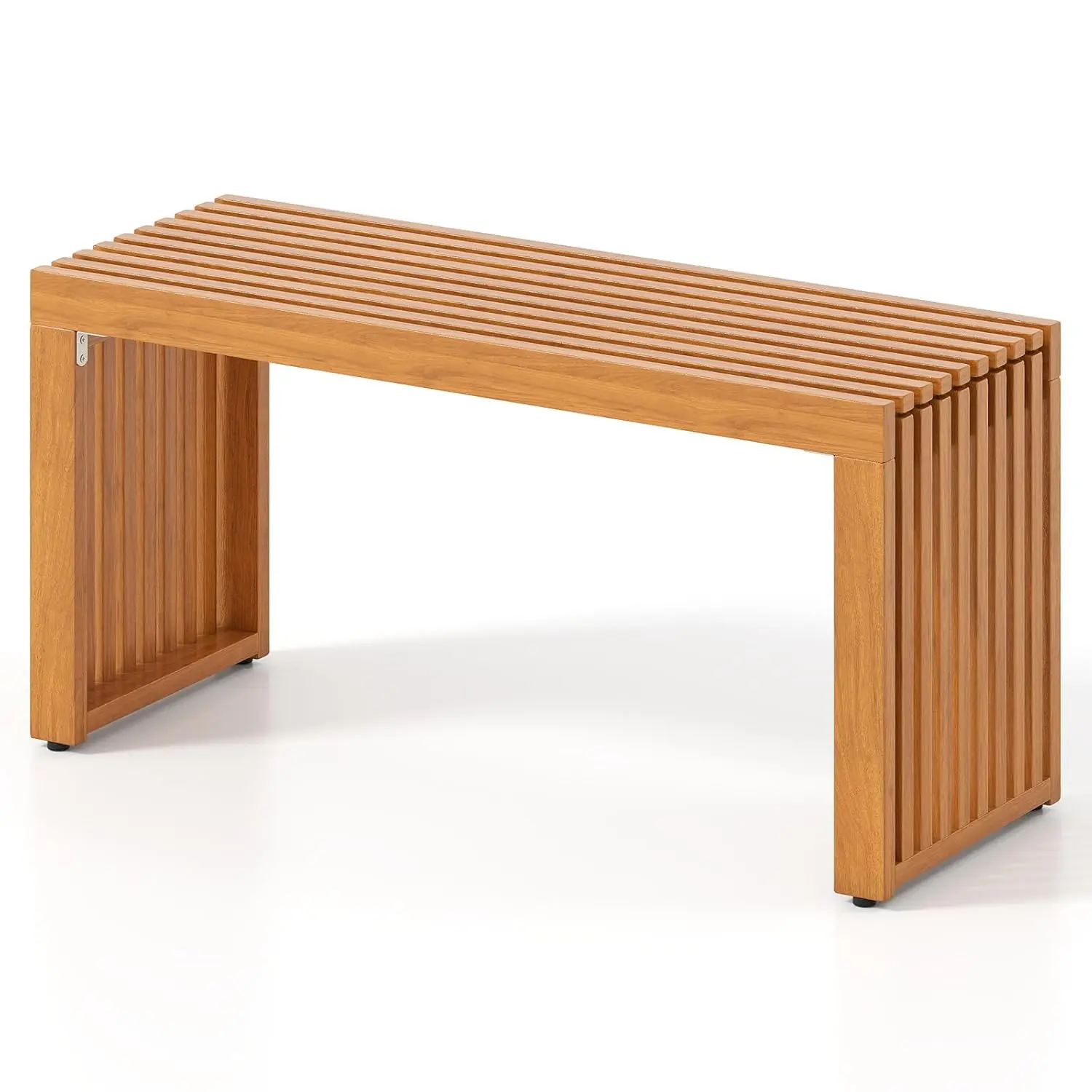 

Двухместная деревянная скамья для улицы - 36-дюймовая скамья из акации без спинки для патио и сада с реечным сиденьем, для использования в помещении и на улице, на заказ