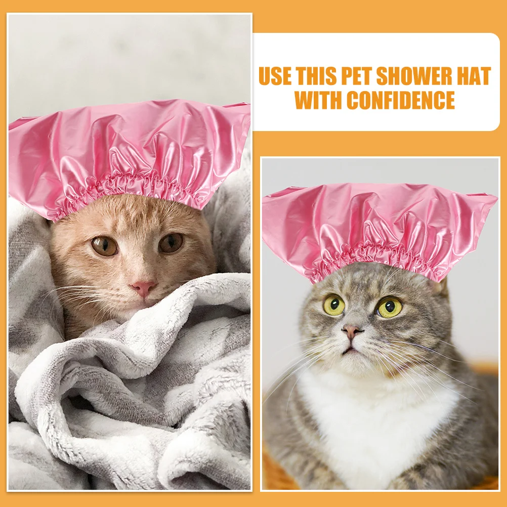 

Pet Shower Cap Waterproof Satin Eva Cat Bath Hat Adjustable Strap Reusable Ear Cover Puppy Grooming Bath Supplies