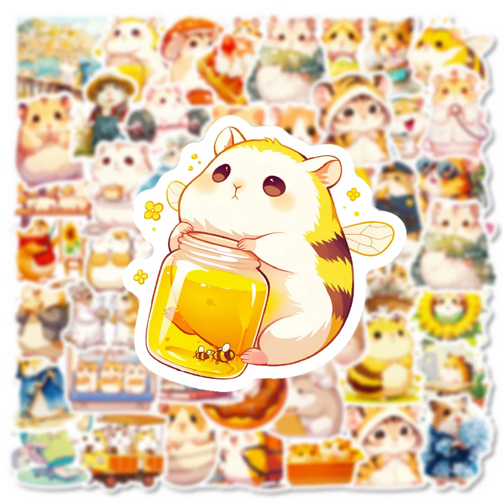 

10/30/56pcs Funny Cute Hamster Stickers Cartoon Animal Decals Toy Decorative Skateboard Phone Notebook Graffiti Sticker for Gift