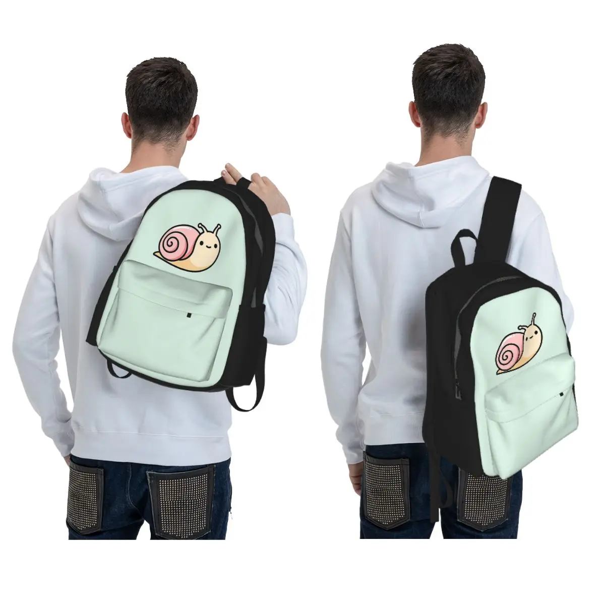 Snail Backpack Daypack Large Capacity Children BookBag School Bag Shoulder Bags for Men Women