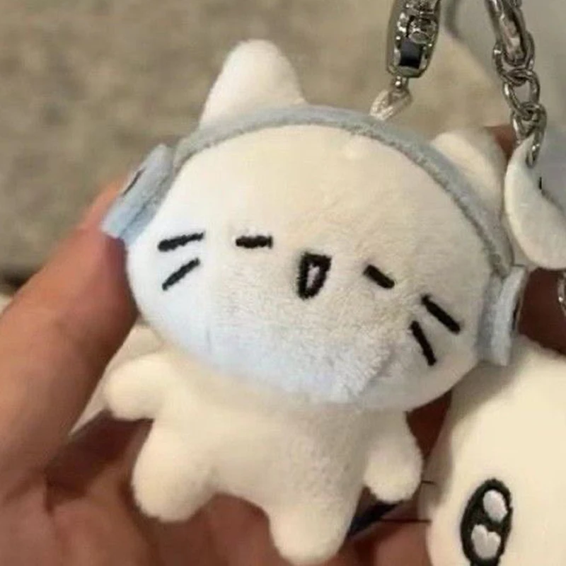 Porte-clés mignon en peluche pour couple, casque, chaton, mini chat qui pleure, beurre, dessin animé, chien, équation, sac, pendentif, breloques, décoration de sac à dos