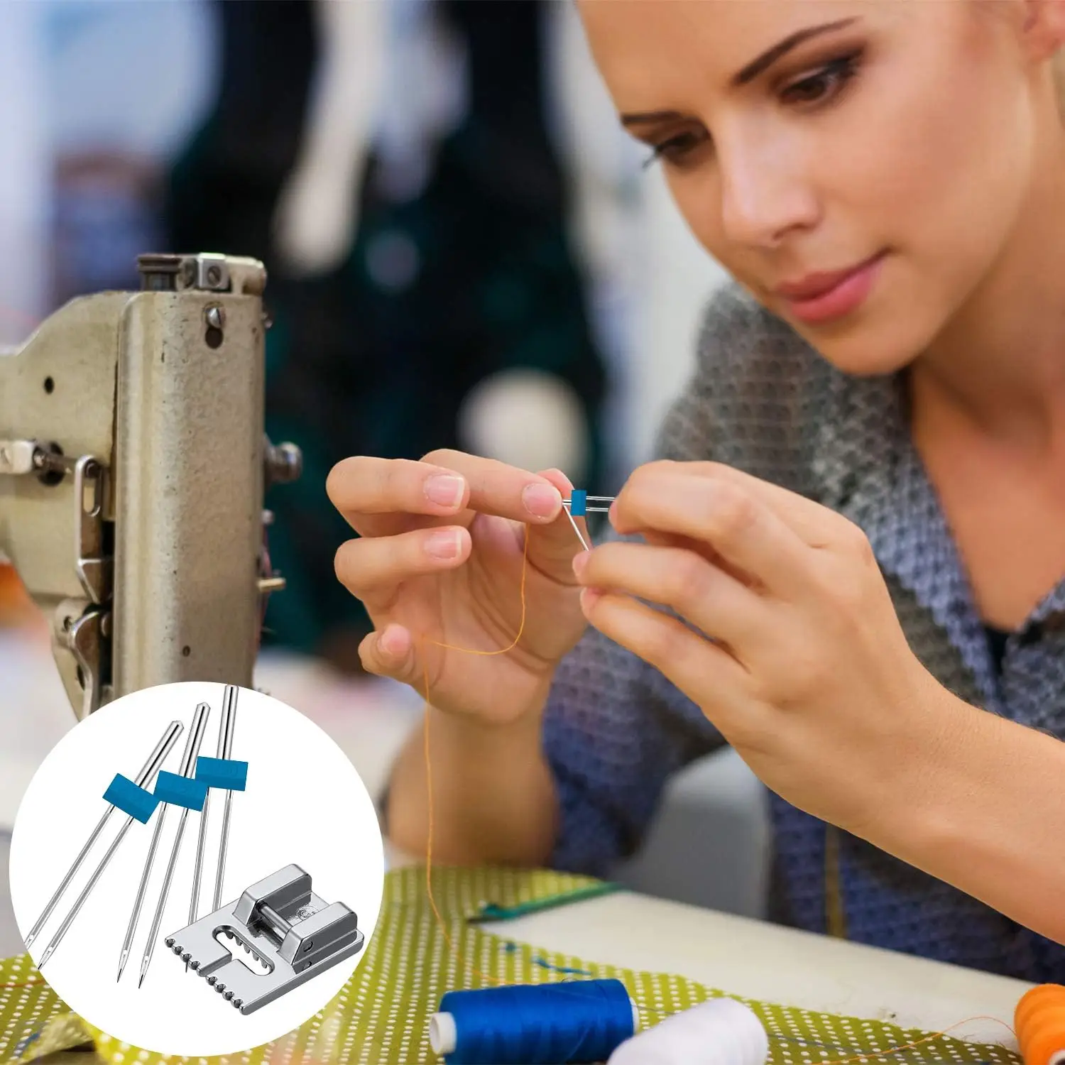 Double Needle Sewing Machine Set for Household Use
