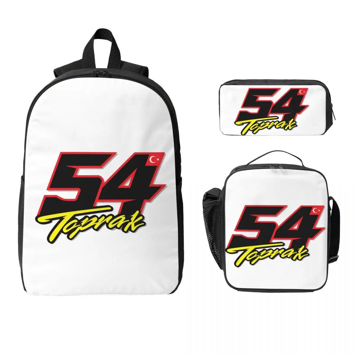 

Toprak Razgatlioglu 54 Backpack Student Boys Girls BookBag School Bag Laptop Shoulder Bags 3ps Insulated Lunch Bag Pencil Case