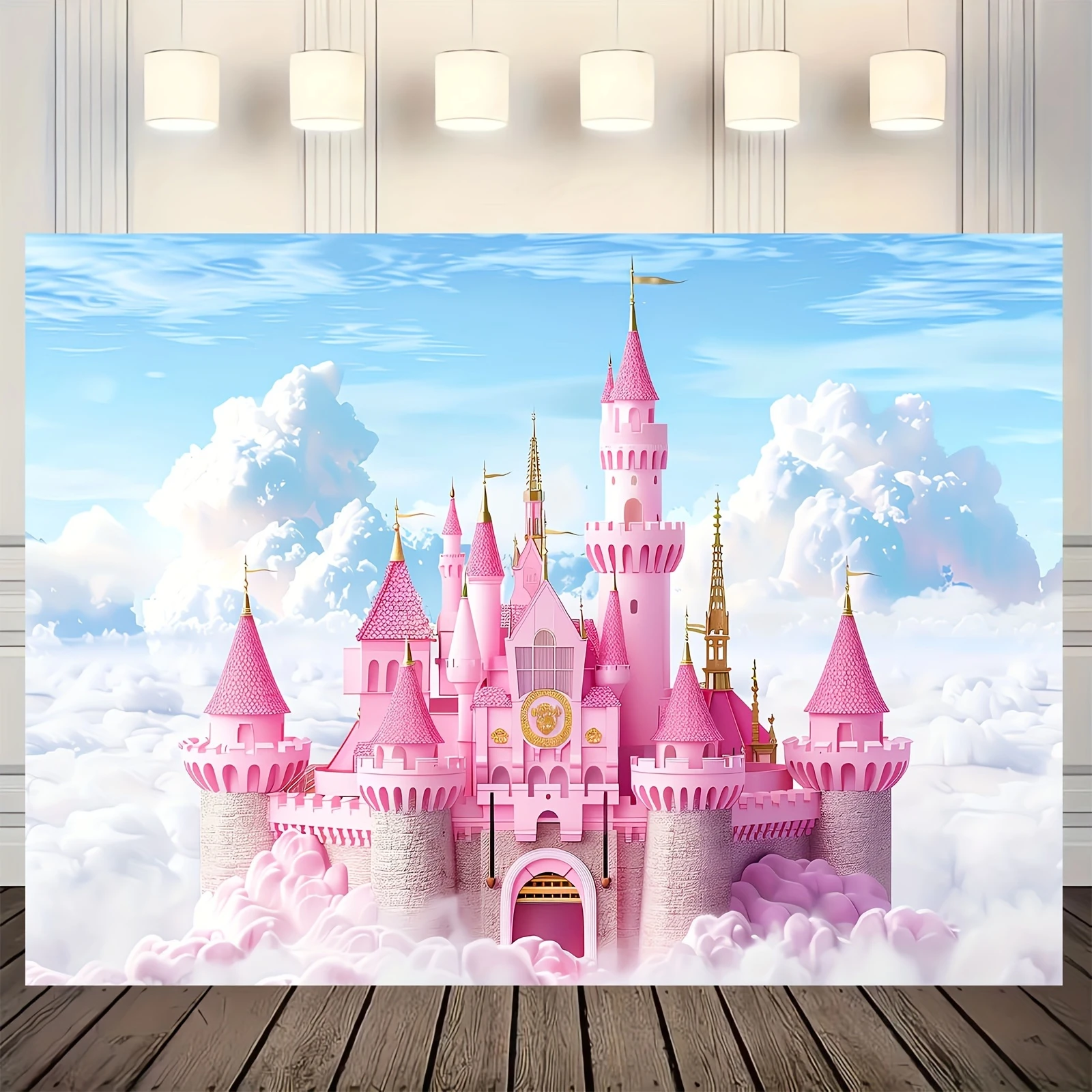 Royal Pink Dream Castle Princess Birthday Party Background Photography Background Shower Photo Studio Booth Background