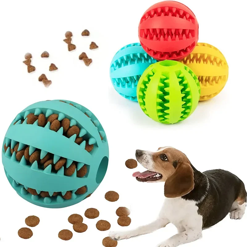 

Interactive Rubber Balls Toy for Small Large Dogs Chewing Toys Pet Tooth Cleaning Indestructible Dog Food Ball Pet Supplies