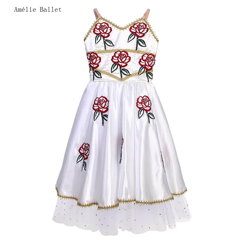 B19021 L'avvolgimento della flora Tutu romantico Abito tutu di danza classica professionale per ragazze Performance o Competizione Dancewear