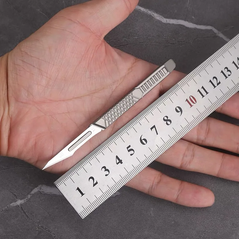 11Styles Titanium Alloy Utility Knife Pedicure Paper Knife Can Replace NO11/24 Blade EDC Portable Carving Knife Unpacking Tool