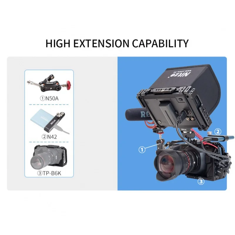 Nitze 모니터 케이지, LS7-G7 선후드 포함, OSEE T7 / G7 7 용