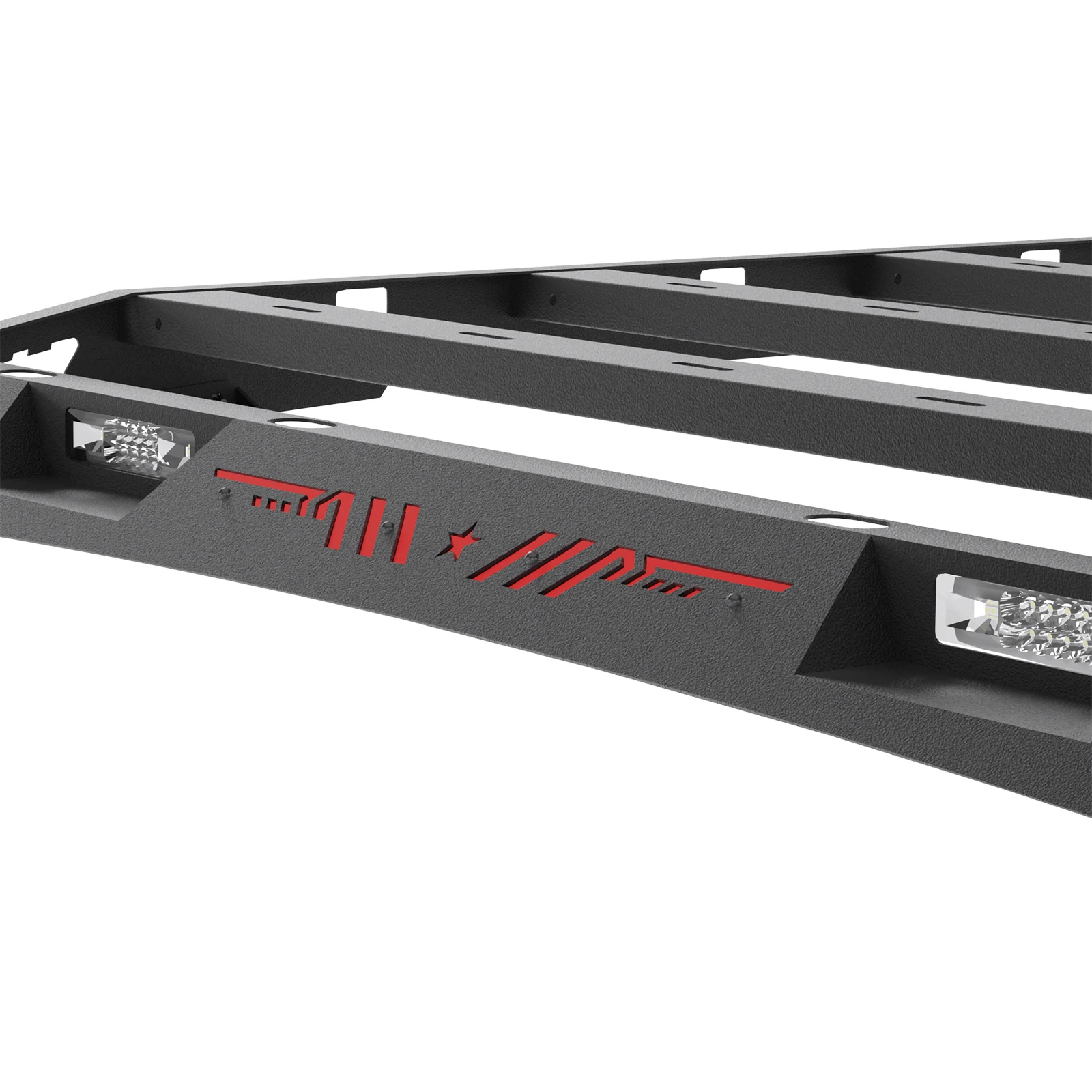 رفوف السقف لسيارة Toyota Tundra CrewMax (طاقم) موديلات الكابينة سلة البضائع/رف الأمتعة إطار قابل للإزالة مع أضواء LED #3