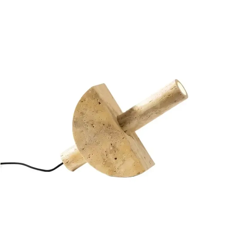 Natural travertine table lamp - designer creativity, retro style, suitable for living rooms, hotel lobbies and bedsides