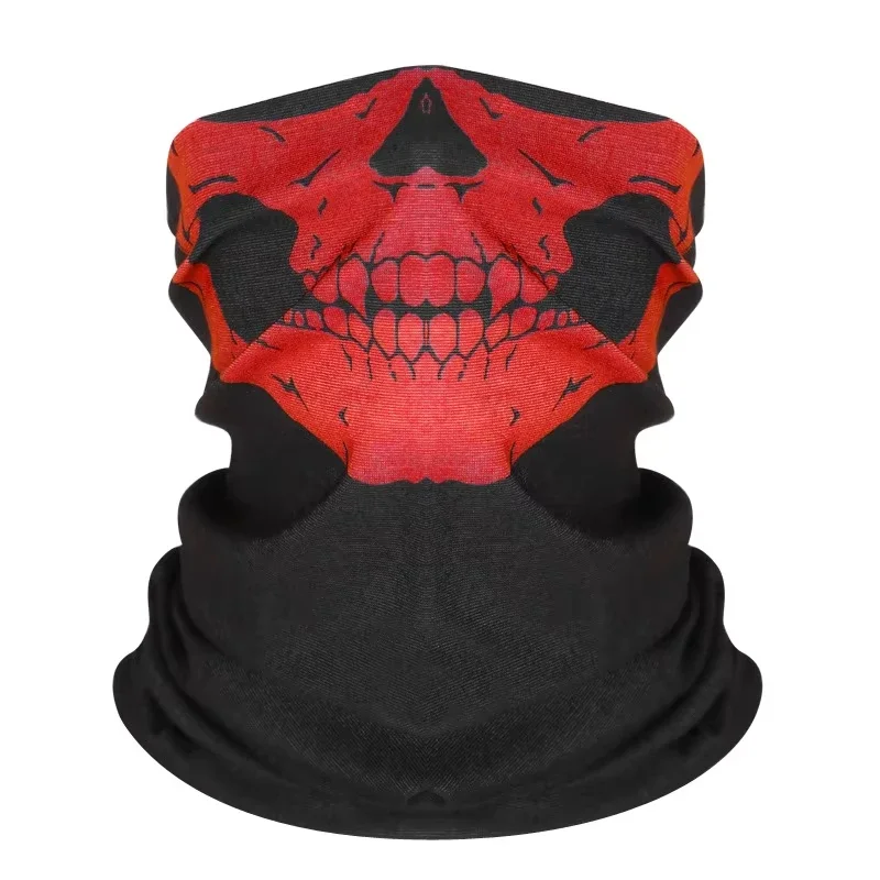 Cycling Face Mask Headwear Halloween Skull Wrap Scarf Warm Washable Headband Breathable Running Bandana Outdoor Sports Equipment