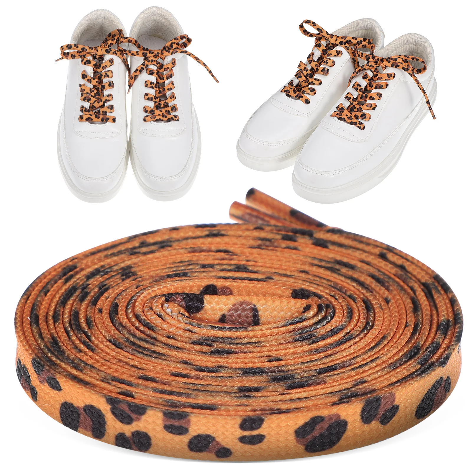Shoestring Leopard Lace Laces For Sneakers Jacket with Hat Thin Shoelaces Polyester