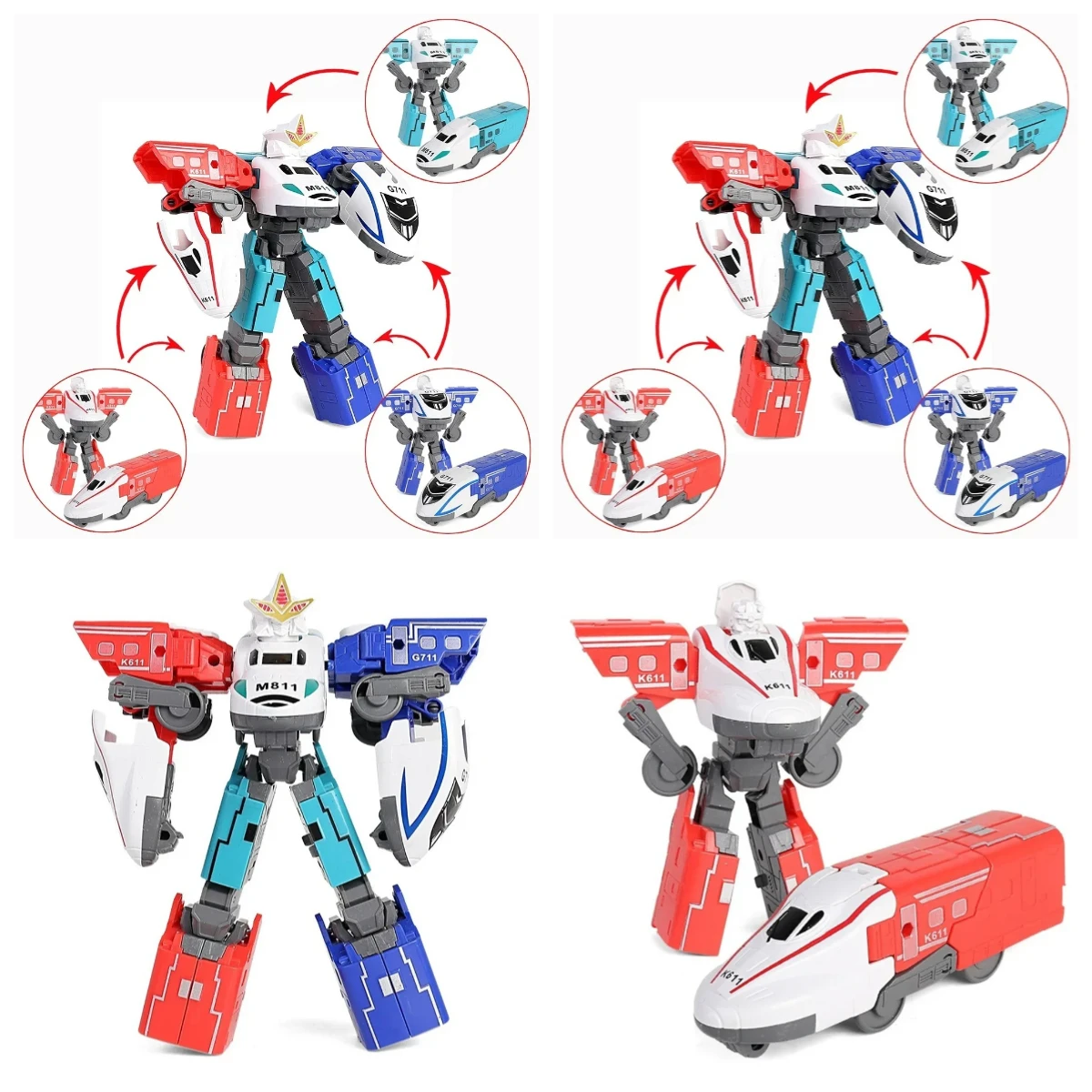 Anime Movie Three-in-one Car Fit Robot Train Action Figure Model Children's Toys for Boy