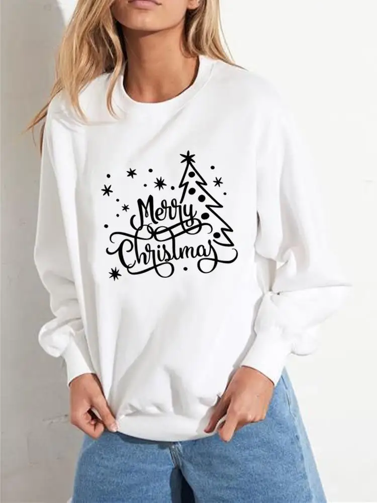 

Winter Season Style Trend Cute Casual Print Graphic Sweatshirts Christmas Fashion Clothes New Year Women Wear Clothing Pullovers