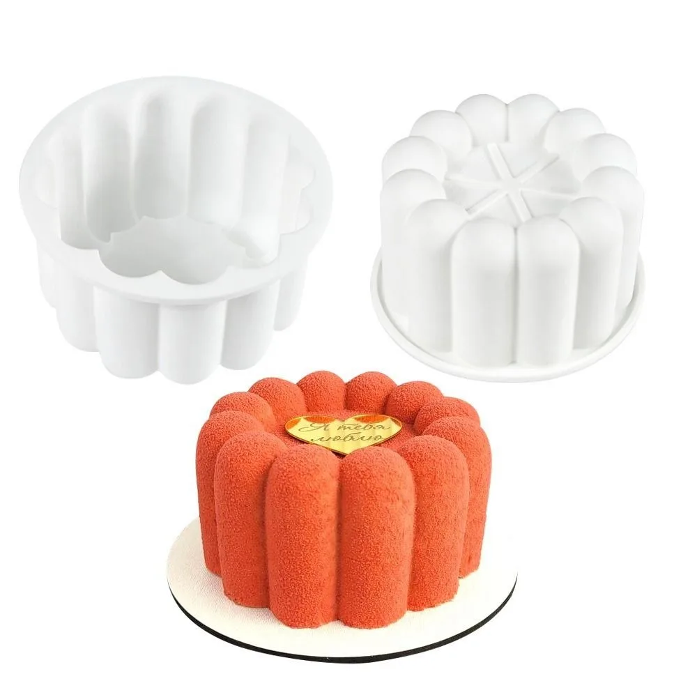 

Round Flower Design Bento Cake Silicone Mold Silicone Material Gypsum Making Chocolate Mousse Mould Dessert Making Pudding Mold