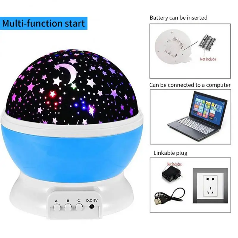 Sterrenhemel Projector Nacht Led Licht Roterende Hemel Maanlamp Galaxy Lampen Van Kamer Slaapkamer Decoratie Starlight Voor Kinderen