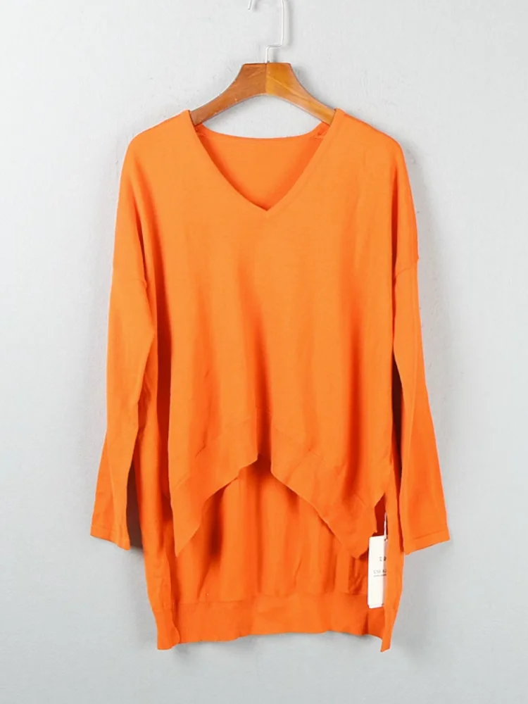 Sciolto lungo Sve rotondo Ne maglione di lana lavorato a maglia pendolari Sle strato base donna Faion autunno nuovo arrivo 5B095