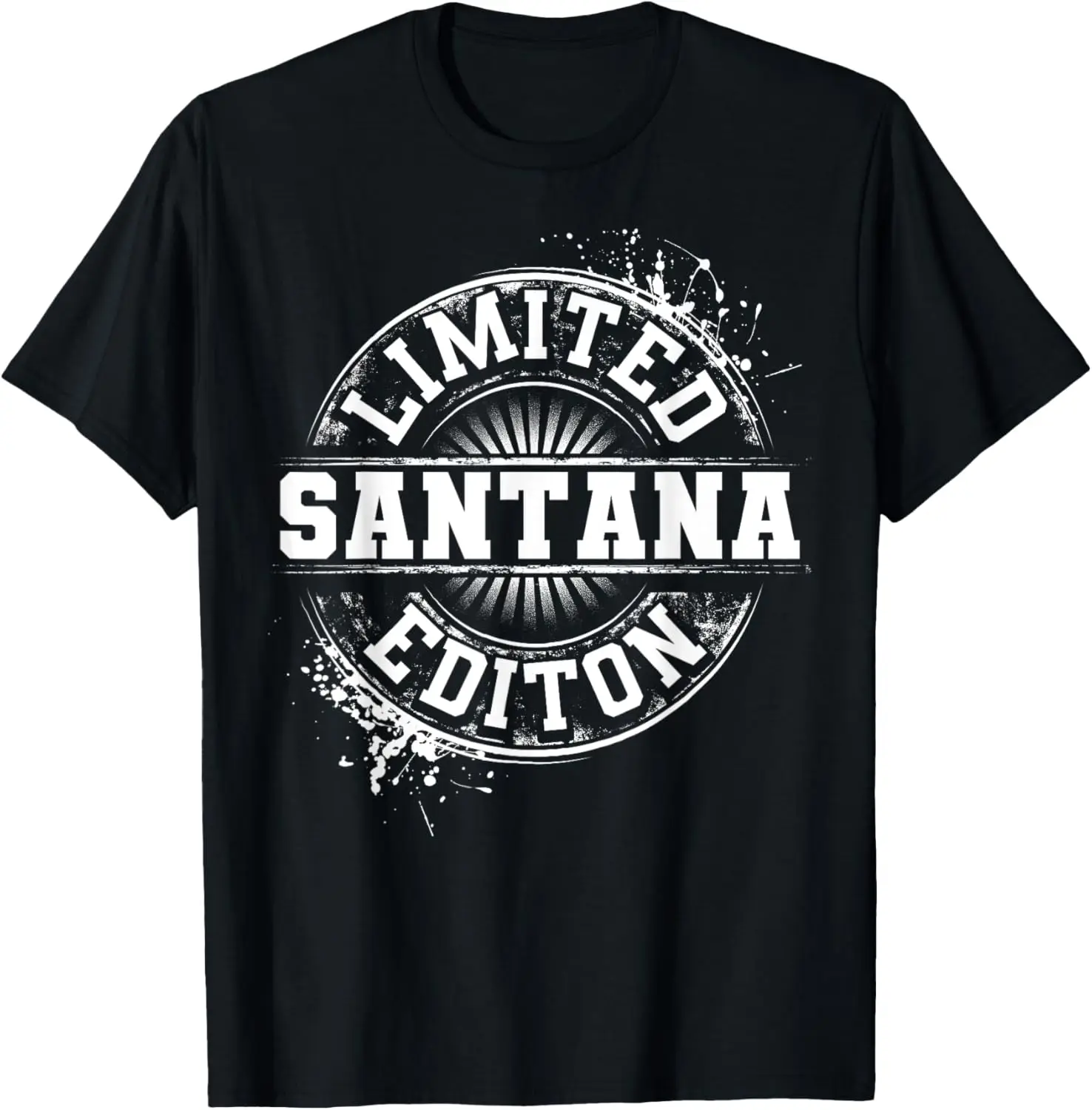 SANTANA Funny Surname Family Tree Birthday Reunion Idea T-Shirt 100% Cotton Trendy Y2K Short-Sleeve Tee – Soft, Quick-Drying, &