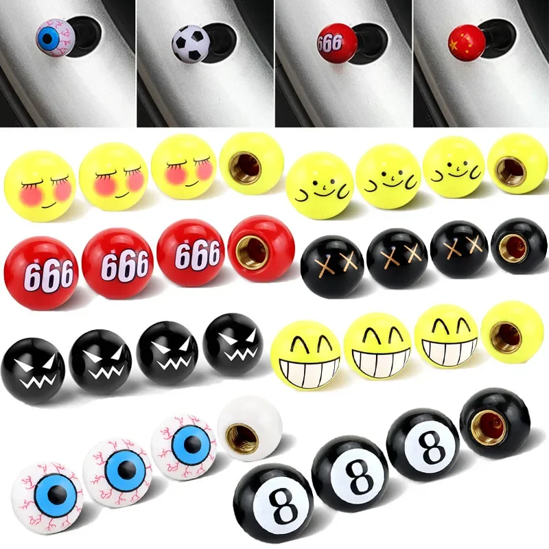 AliExpress NONE 4Pcs Universal Wheel Valve Caps Dust Covers for Bicycle Motorcycle Car Spherical Stem Caps Modification Expression