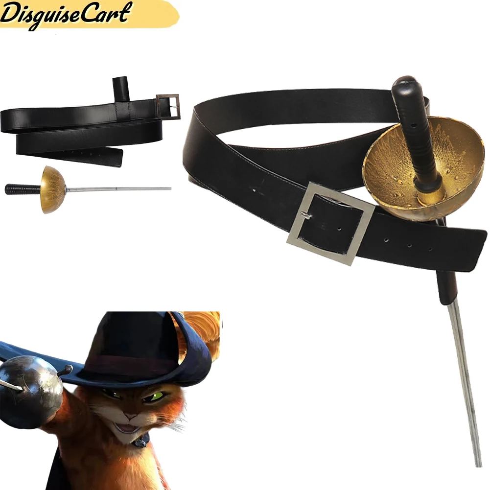Chat Cosplay en bottes dernier souhait chat ceinture épée enfants dessin animé chat Costume Halloween carnaval accessoire cadeaux enfants accessoires