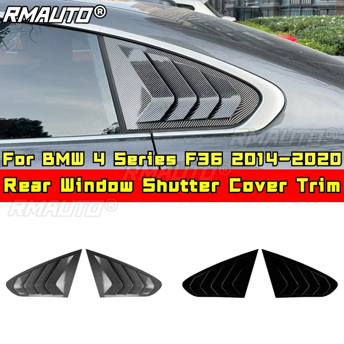 

Rear Window Side Vent Shutter Louver Cover Trim Rear Quarter Panel Window for BMW 4 Series F36 2014-2020 Car Accessories