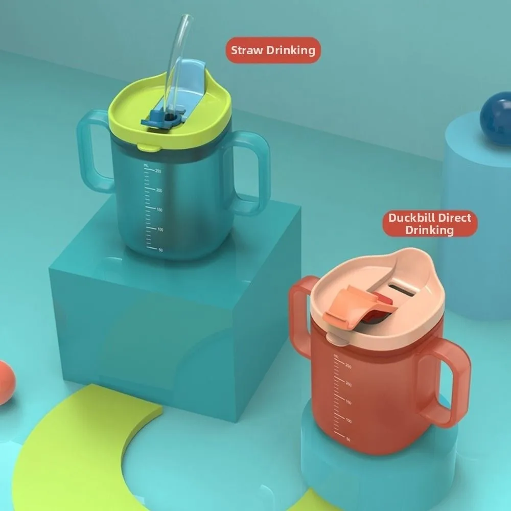 كوب شرب مياه للأطفال مقاوم للانسكاب 3IN1 كوب تغذية الطفل كوب بلاستيكي تعلم شرب كوب امتصاص للرضع للأطفال