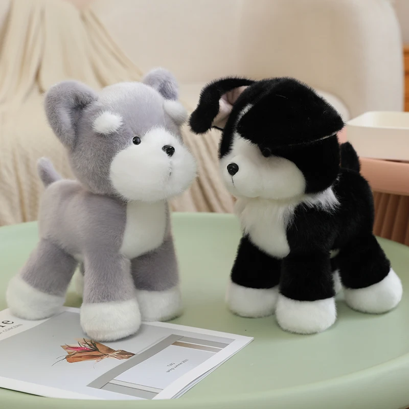 

Soft Stuffed Animal Boy Girl Gift Boutique Standable Dog Series Plush Toy Husky,Border Collie,Schnauzer Plush Doll