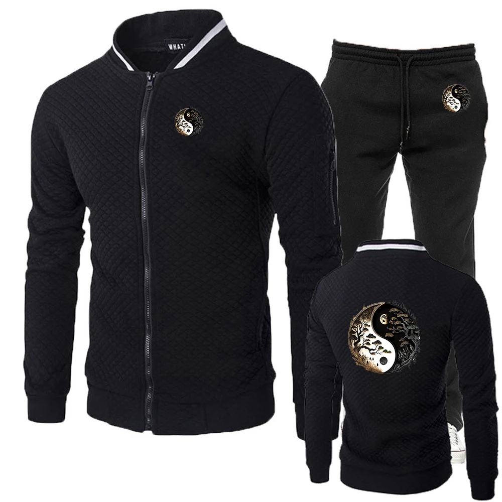 

Весна-Осень 2022, тай-чи и восемь триграммных пейзажей, новые мужские облегающие комплекты, толстовки, брюки, костюм-двойка в стиле Харадзюку