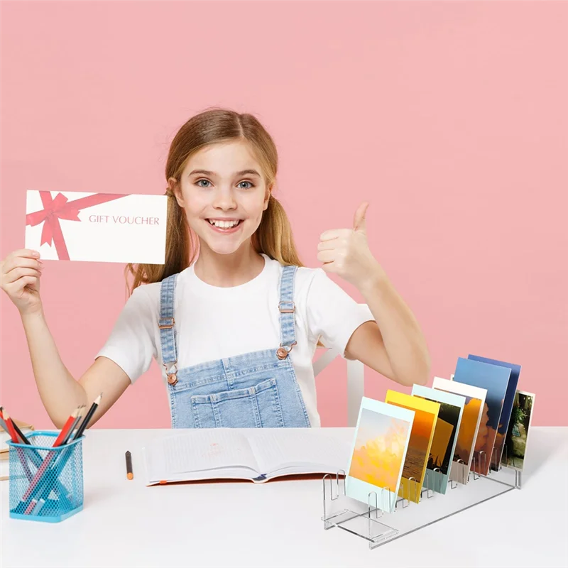 High Quality-2 Pcs 12 Tier Acrylic Greeting Card Display Stand Portable Card Display Rack Clear Postcard Holder Display Stand