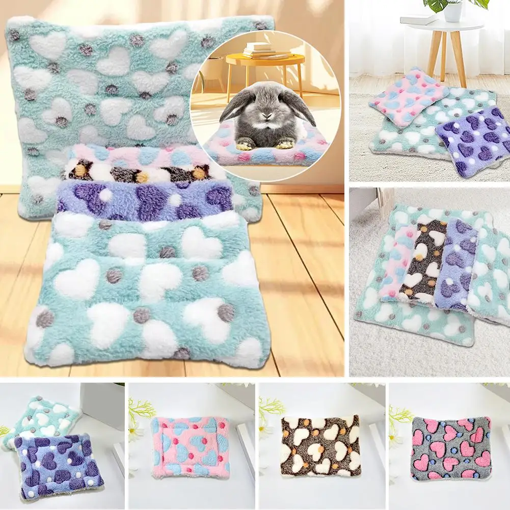 Fleece Nesting Pad for Small Animal Cages Winter Warm Hamster Bed Guinea Pig House Hedgehog Rat Sleeping Mat Hammock O0I5