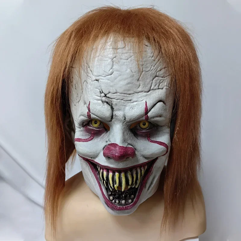 

2025 Spooky Clown Pennywise Latex Mask Head Set in Europe and The United States Spirit Clown Mask Mardi Gras Decoration
