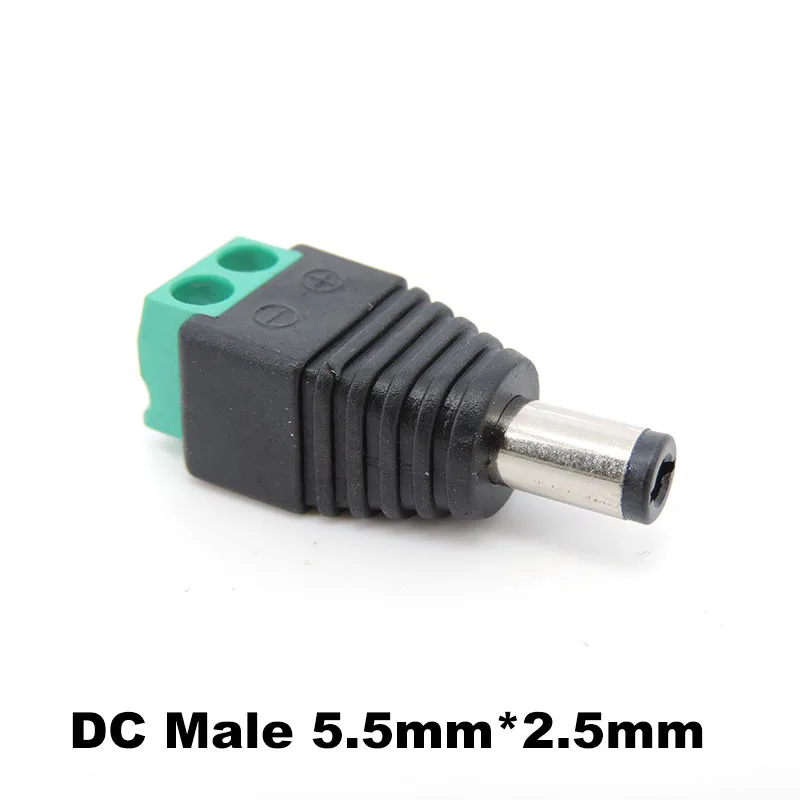 5.5Mm X 2.1Mm 5.5X2.5Mm Dc Vrouwelijke Mannelijke Connector Stekker Adapter Kabelaansluiting Voor 5050 3528 Led Strip Cctv Camera L1