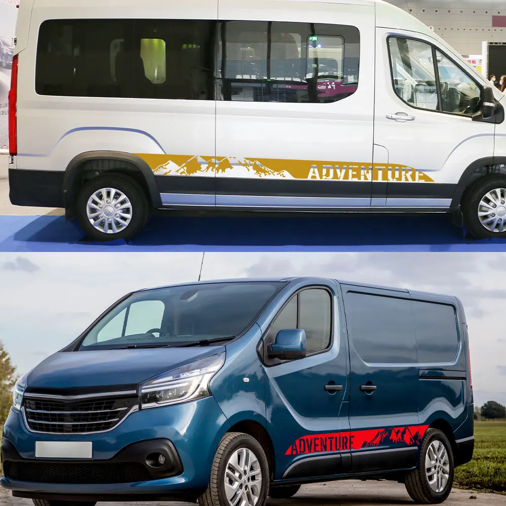 2PCS Car Door Stickers For Renault Trafic 3 2 MK1 MK2 MK3 Tuning Accessories Camper Van Side Motorhome Graphics Vinyl Film Decal view 3