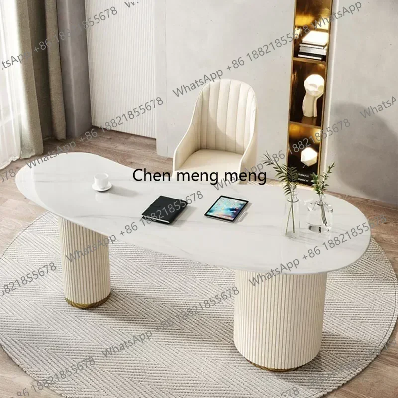 Z10Ergonomic Office Desk Letter Steel Modern Room Show Work Office Desks Modern White Tables Economic Ufficio Trendy Furniture
