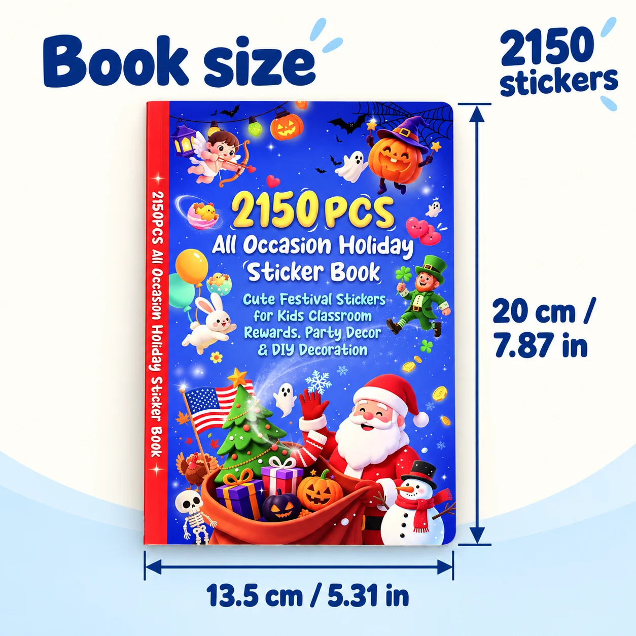 Festive Sticker Books for Scrapbooking, Planners and Handicraft Making, for Christmas, Halloween and Valentine's Day Decoration