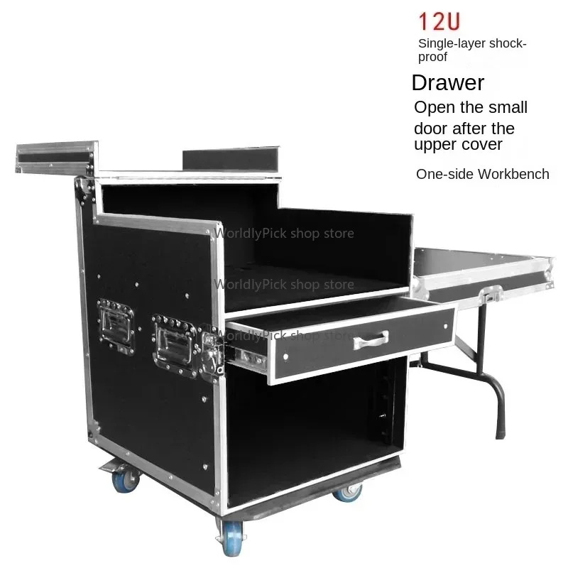 Professional 16U Power Amplifier Chassis, Aviation Box Cabinet, Mixer Rack, Customized Audio Stage Storage Box