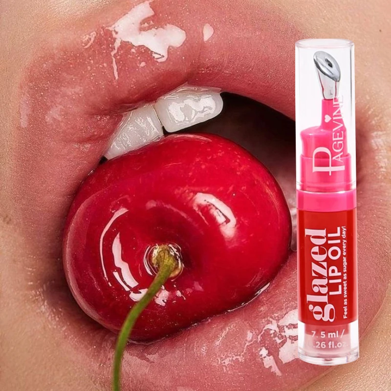 Óleo labial vitrificado com design inovador de bomba, sensação de gelo, brilho labial hidratante macio e duradouro, bálsamo labial profundamente hidratante