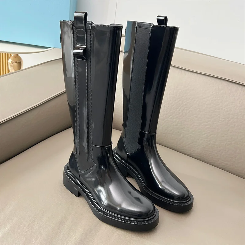 

Высококачественные женские сапоги до колена с защитой от слез и верхней частью из натуральной кожи Внутри из овчины 25090895