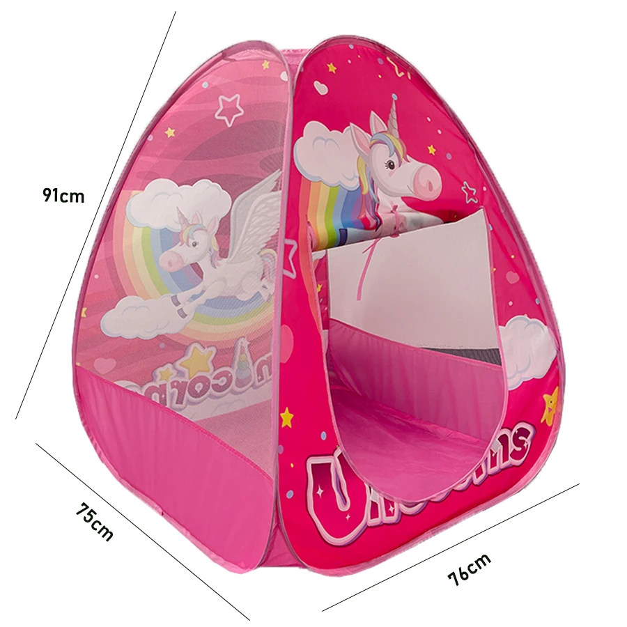 Tienda de juegos Pop-Up para niños, unicornio, juegos para interiores y exteriores, casa plegable, juguetes conveniente para llevar, regalo perfecto para niños, 1pc