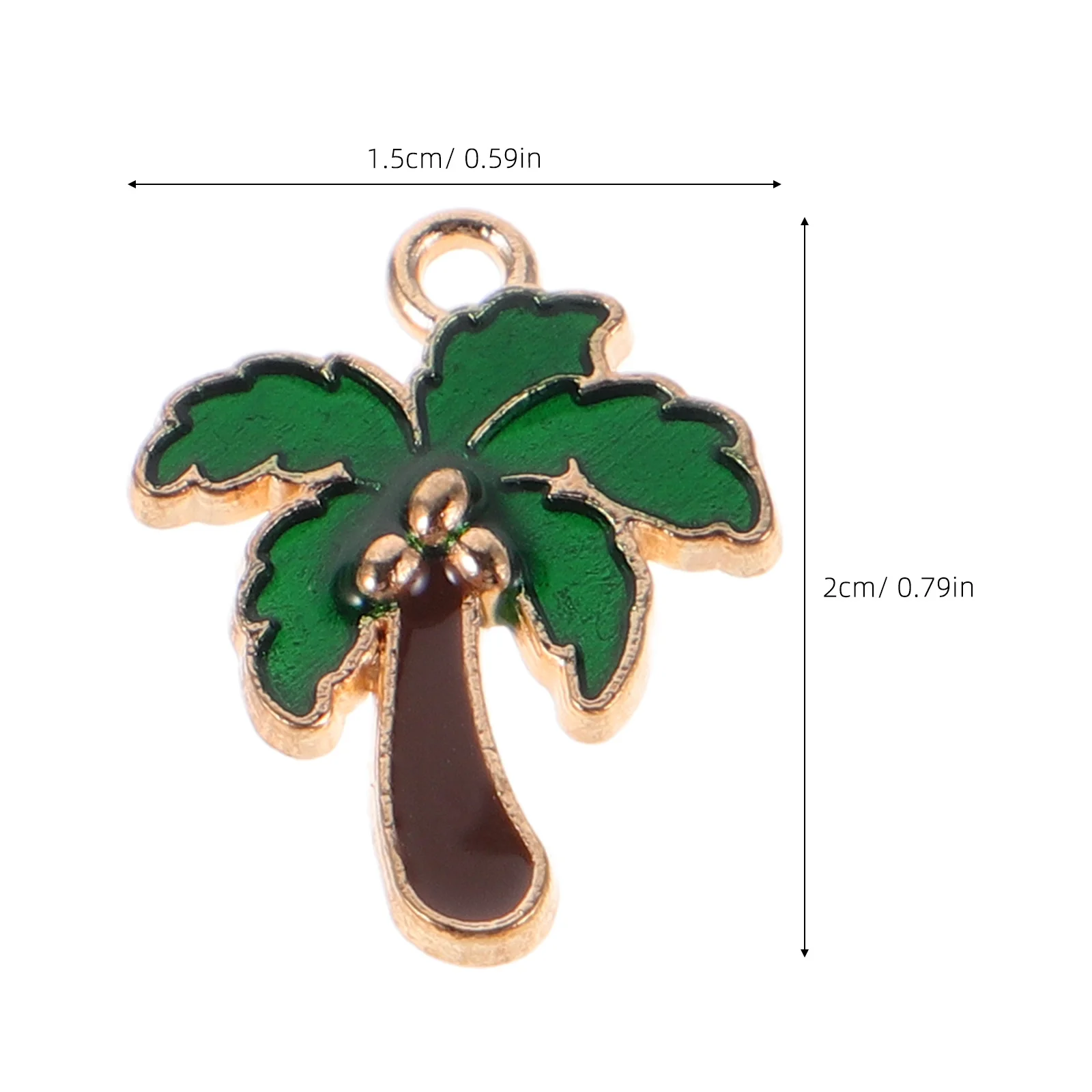 จี้โลหะผสมรูปต้นมะพร้าวเคลือบ 80 ชิ้น สำหรับทำสร้อยคอ ต่างหู สร้อยข้อมือ พวงกุญแจ เครื่องประดับสไตล์ทรอปิคอล อุปกรณ์ DIY