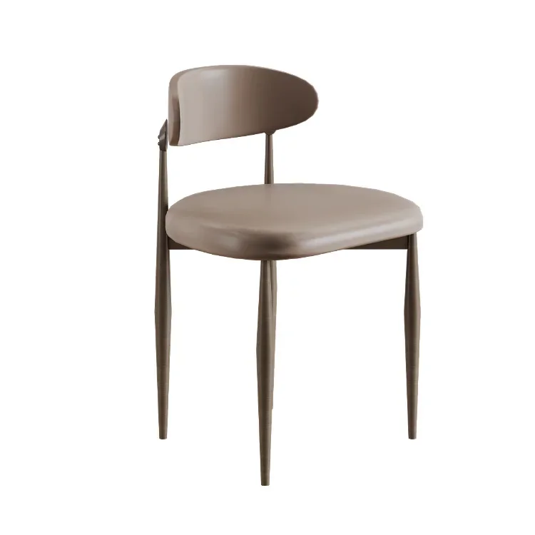 

For Modern Customized Minimalist Dining Room Furniture Leather Wooden Leg Chairs High Back Dining Chair
