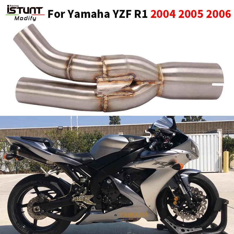 

Slip On For Yamaha YZF R1 R 1 2004 2005 2006 Motorcycle Exhaust System Escape Moto Middle Link Pipe Connect Original Muffler