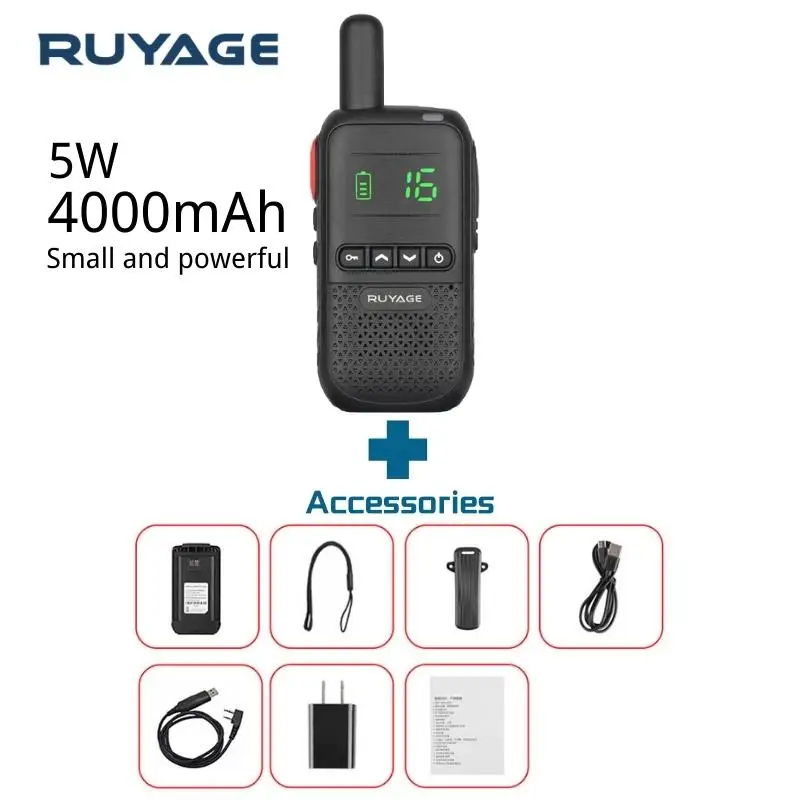 Ruyage Q7 Mini Walkie Talkie Oplaadbare Walkie-Talkies 1 Of 2 Pcs Frs PMR446 Long Range Draagbare Twee-way Radio Voor Jacht