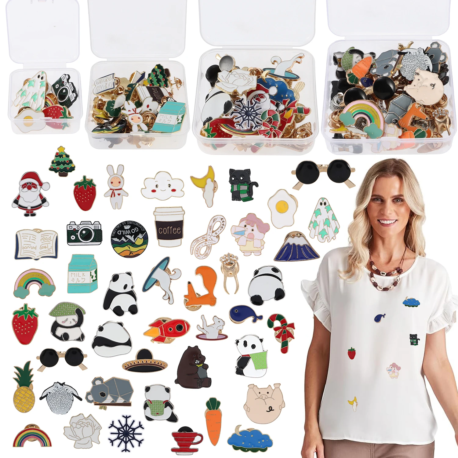 

50 шт., милые случайные значки, персонализированные значки, модные булавки, ювелирные изделия для мультяшной одежды, сумка, металлические булавки, набор, броши, лучший подарок друзьям