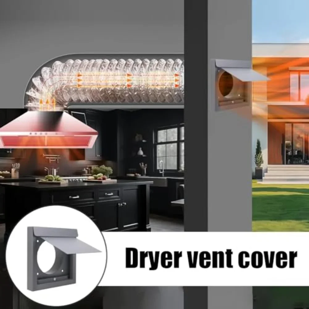 Airflow Grille Exhaust Vent For Dryer Installation Easy To Clean Prevents Fiber Buildup Aluminum Zinc Coated Steel