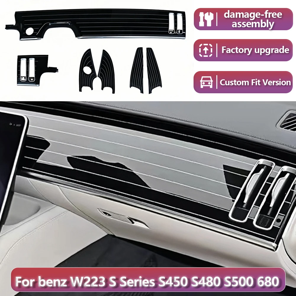 

RSNAVI Factory settings For Benz W223 S Series Maybach S450 S480 S500 680 2021-2025 Car Piano Paint Style Interior Panel