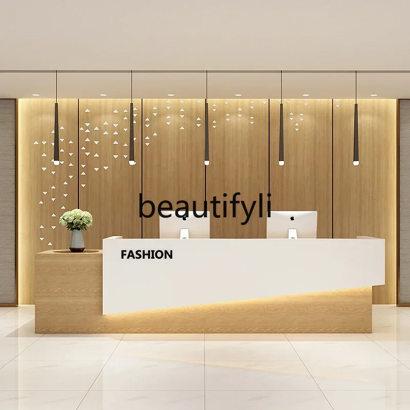 C45 Simple Modern Company Hotel Reception Desk Atmosphere Barber Shop Training Institution checkout page